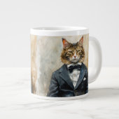 Katze im Anzug Jumbo-Tasse (Vorderseite Rechts)