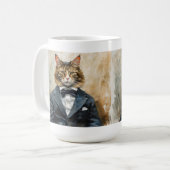 Katze im Anzug Kaffeetasse (Vorderseite Links)