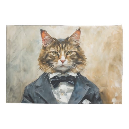 Katze im Anzug Kissenbezug (Rückseite)