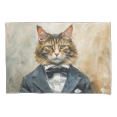 Katze im Anzug Kissenbezug (Vorderseite)
