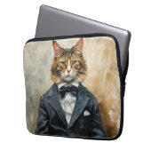 Katze im Anzug Laptopschutzhülle (Vorderseite Links)