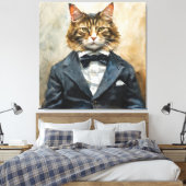 Katze im Anzug Leinwanddruck (Insitu (Schlafzimmer))