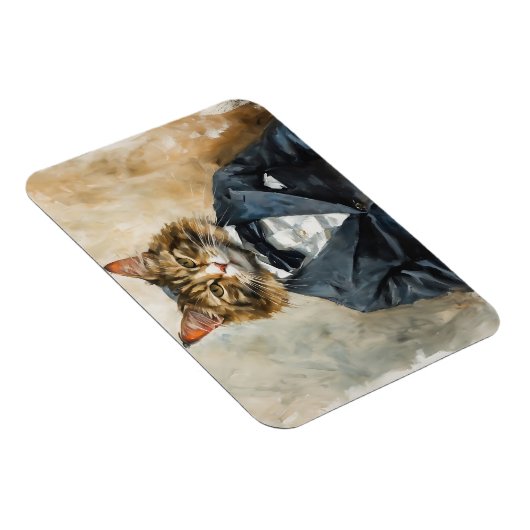 Katze im Anzug Magnet (Rechte Seite)