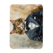 Katze im Anzug Magnet (Vertikal)