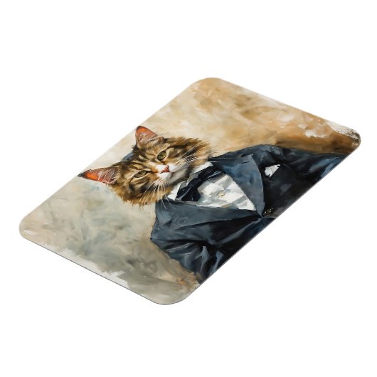 Katze im Anzug Magnet (Linke Seite)