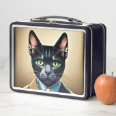 Katze im Anzug Metall-Lunchbox Metall Brotdose (Beispiel)