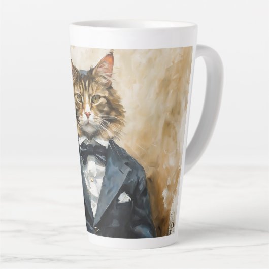 Katze im Anzug Milchtasse (Rechte Ecke)