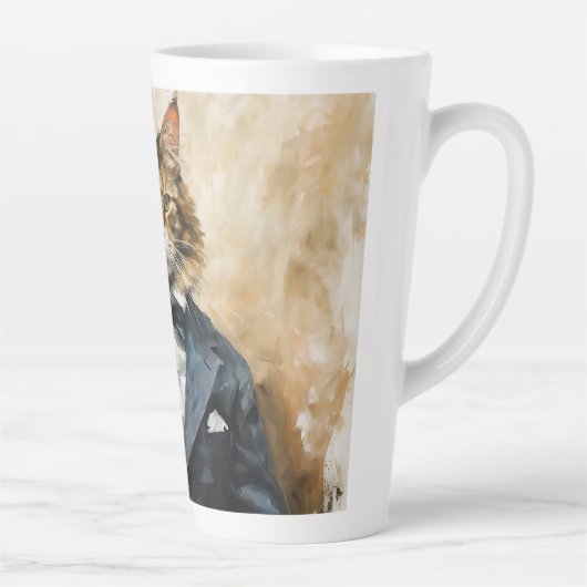 Katze im Anzug Milchtasse (Rechts)