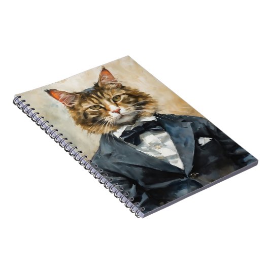 Katze im Anzug Notizblock (Rechte Seite)