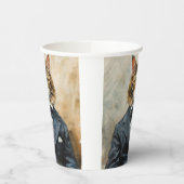 Katze im Anzug Pappbecher (Links)