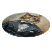 Katze im Anzug Schneidebrett (Ecke)