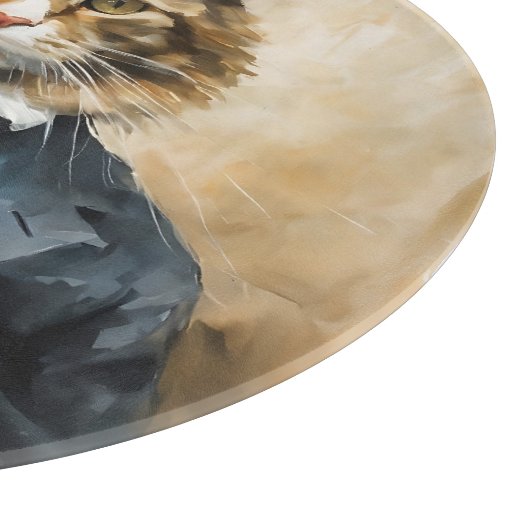 Katze im Anzug Schneidebrett (Ecke)