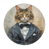 Katze im Anzug Schneidebrett (Vorderseite)