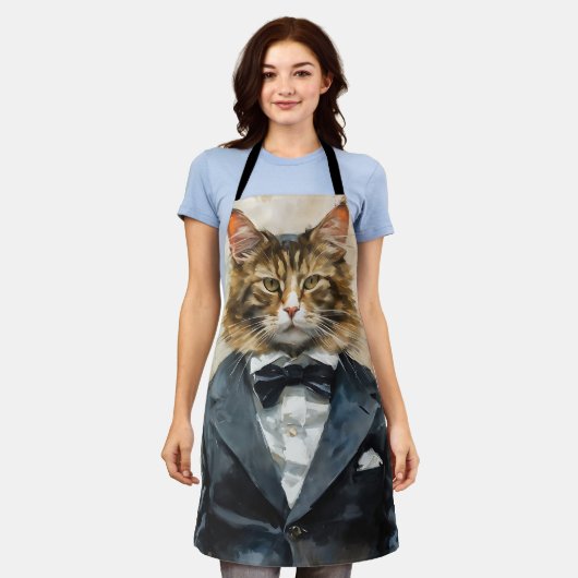 Katze im Anzug Schürze (Getragen)