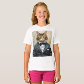 Katze im Anzug T-Shirt (Vorne ganz)