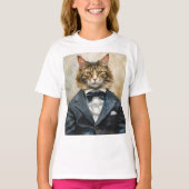 Katze im Anzug T-Shirt (Vorderseite)