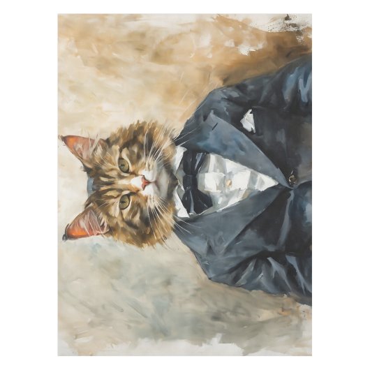 Katze im Anzug Tischdecke (Vorderseite)