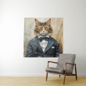 Katze im Anzug Wandteppich (Beispiel)