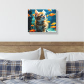 Katze im Aquarium Leinwand Art (Insitu (Schlafzimmer))