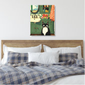 Katze im Badezimmer V11 Leinwanddruck (Insitu (Schlafzimmer))