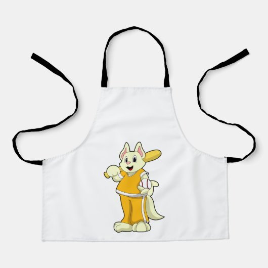 Katze im Baseball mit Baseballschläger Schürze (Vorderseite)