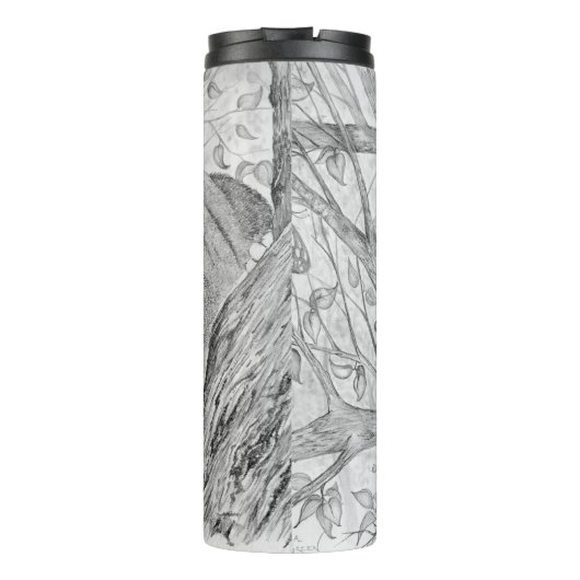 Katze im Baumtherm Thermosbecher (Rückseite)