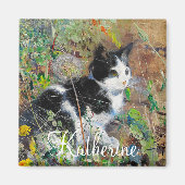 Katze im Bett Magnet (Vorne)