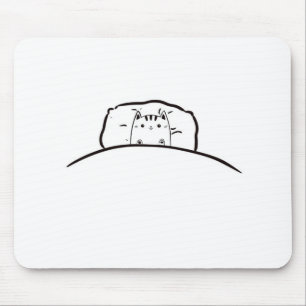 Katze im Bettmaus, niedliche Katze im Bett Mousepad