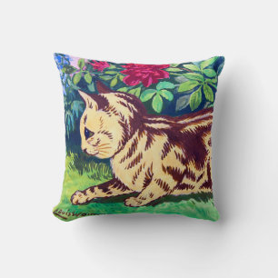 Katze im Blumengarten, Louis Wain Kissen