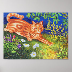 Katze im Blumengarten, Louis Wain Poster
