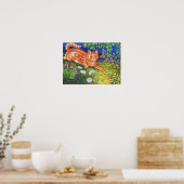 Katze im Blumengarten, Louis Wain Poster (Küche)