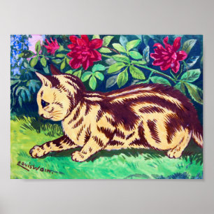 Katze im Blumengarten, Louis Wain Poster