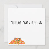 Katze im Candy Corn Funny Halloween Karte (Rückseite)