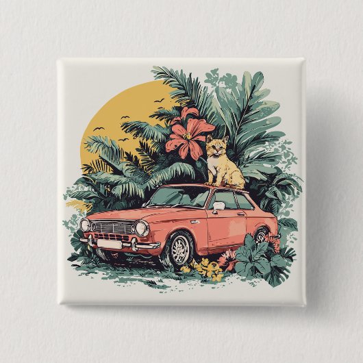 Katze im Dschungel Button (Vorderseite)