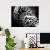 Katze im Dunkeln Poster (Heimbüro)