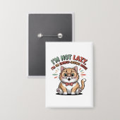 Katze im Energiesparmodus Button (Vorderseite/Rückseite)