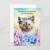 Katze im Feld Blume Dankeskarte (Vorne/Hinten)
