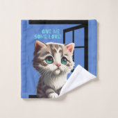 KATZE IM FENSTER BADHANDTUCH SET (Waschlappen)