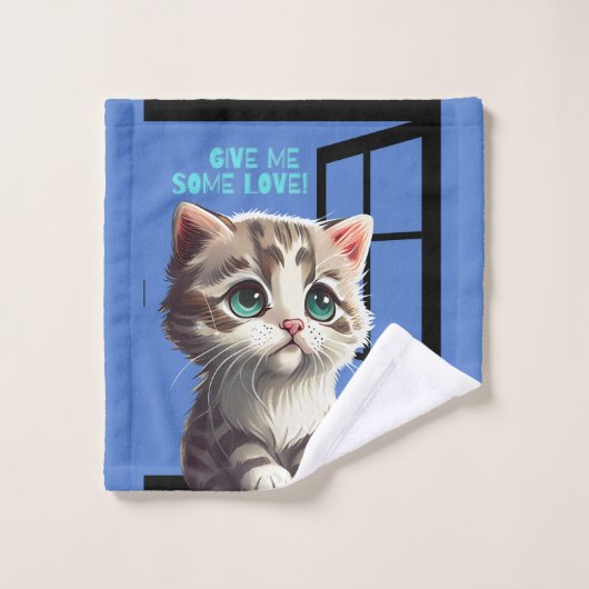 KATZE IM FENSTER BADHANDTUCH SET (Waschlappen)