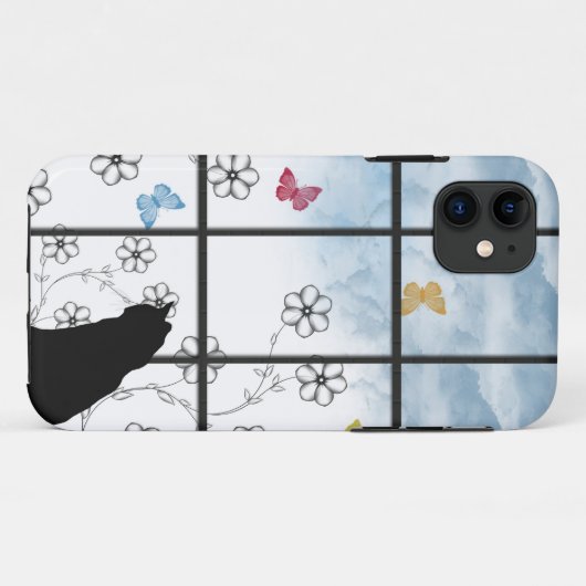 Katze im Fenster Case-Mate iPhone Hülle (Rückseite (Horizontal))