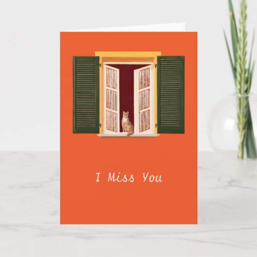 Katze im Fenster Dankeskarte (Vorderseite)