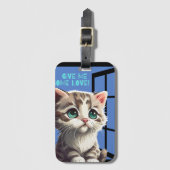 KATZE IM FENSTER GEPÄCKANHÄNGER (Vorderseite Vertikal)