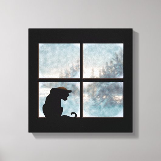 Katze im Fenster Leinwanddruck (Vorderseite)