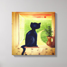Katze im Fenster Leinwanddruck
