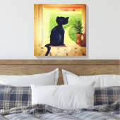 Katze im Fenster Leinwanddruck (Insitu (Schlafzimmer))