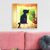 Katze im Fenster Leinwanddruck (Insitu (Wohnzimmer))