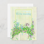 Katze im Fenster Neue Adresse Flat Note Card Mitteilungskarte (Vorne/Hinten)