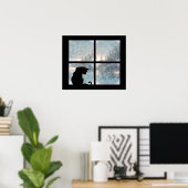Katze im Fenster Poster (Heimbüro)