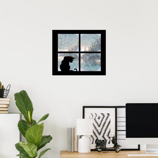Katze im Fenster Poster (Heimbüro)