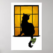 Katze im Fenster Poster (Vorne)